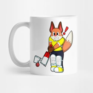 Fox as Batsman with Cricket bat Mug